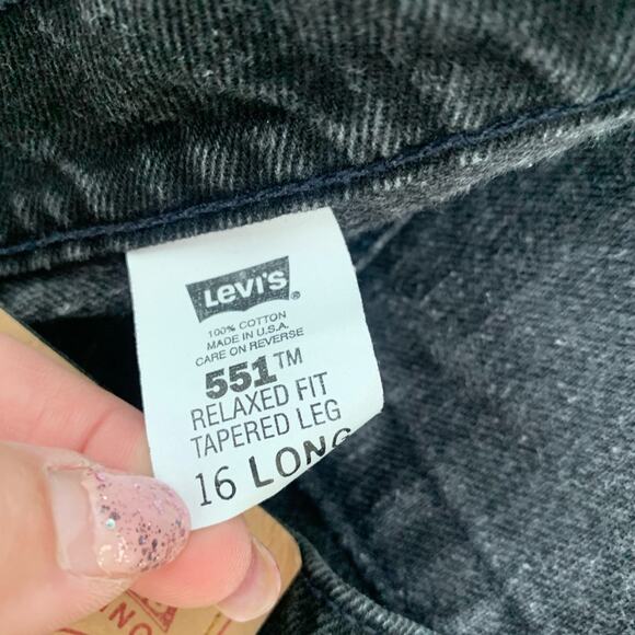 VTG 90s Levi’s 551 LADIES high waist relaxed fit jeans black 16 LONG - Picture 4 of 7
